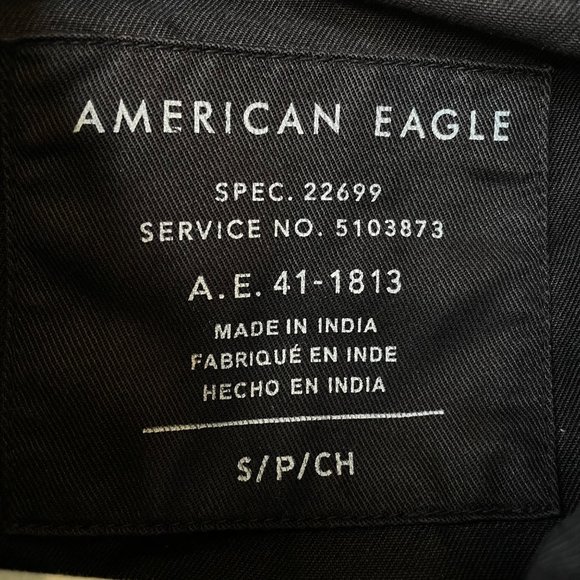 American Eagle Black Lyocell Utility Hooded Jacket, S - Picture 7 of 11